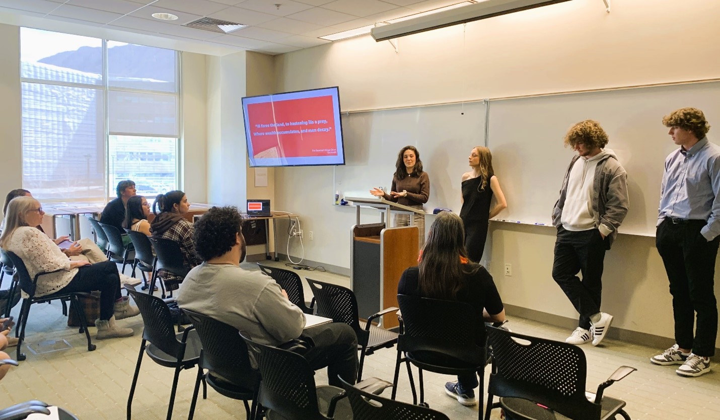 students presenting at practicing history conference